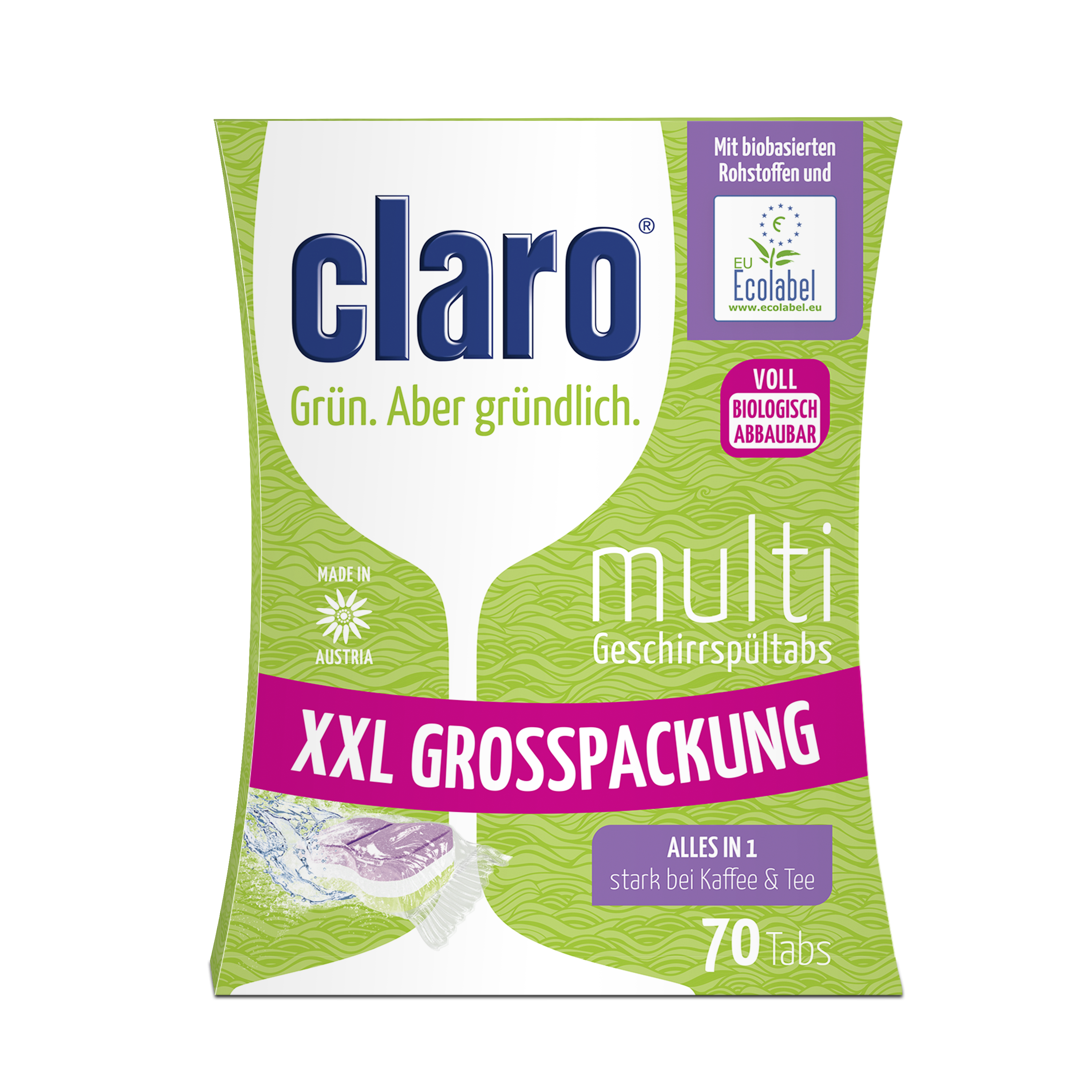 claro Multi Geschirrspültabs 70 Tabs á 20g claro Multi Geschirrspültabs 70 Tabs á 20g