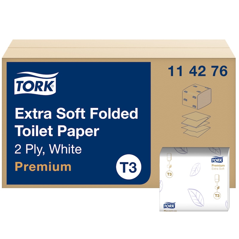 Tork Premium 114276 Einzelblatt-Toilettenpapier Tork Premium 114276 Einzelblatt-Toilettenpapier