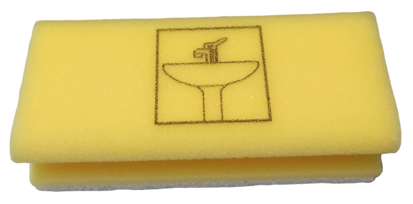 HACCP Padschwamm farbig mit Piktogramm Sanitär