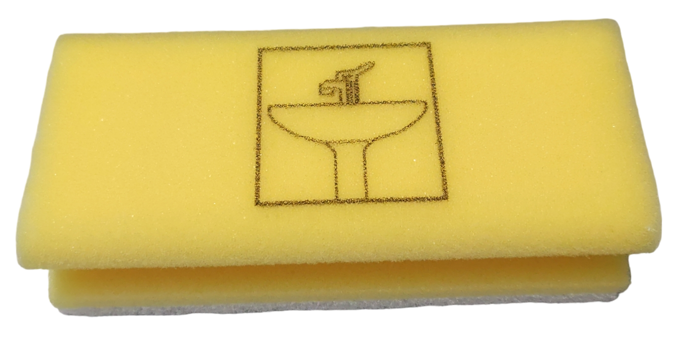 HACCP Padschwamm farbig mit Piktogramm Sanitär HACCP Padschwamm farbig mit Piktogramm Sanitär