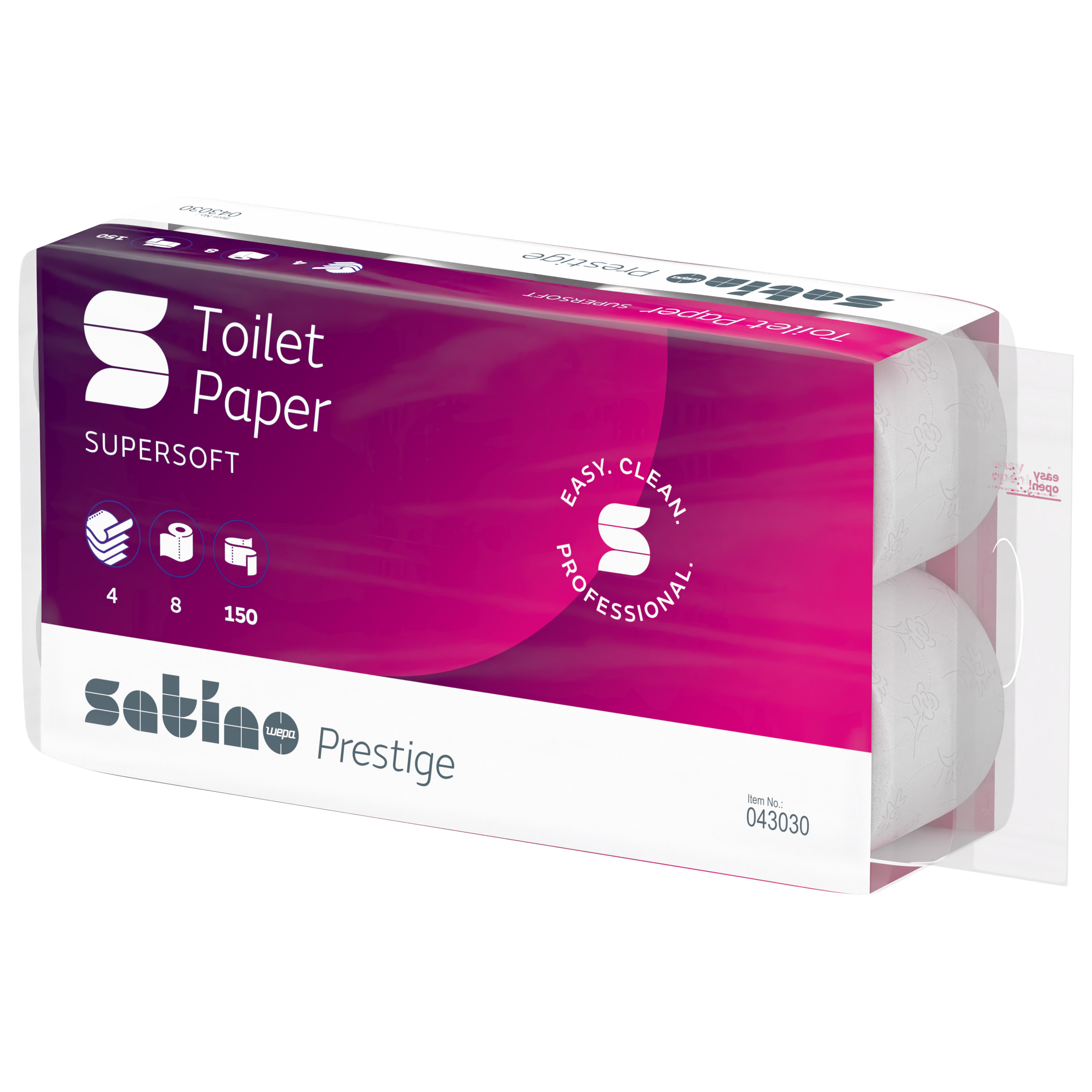 Satino Prestige Toilettenpapier, hochweiß, 4-lagig