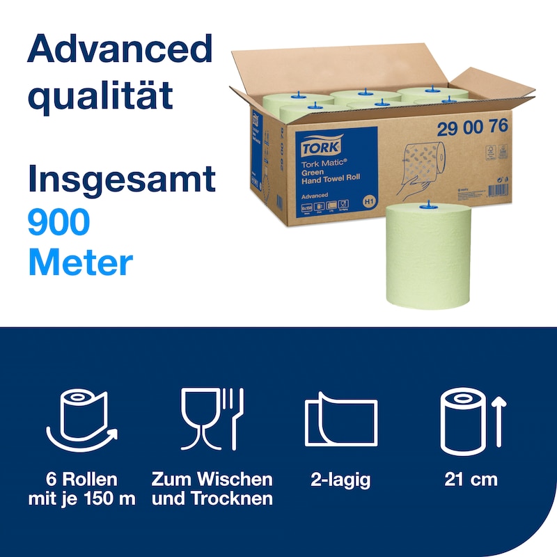 Tork Matic® 290076 Handtuchrollen Advanced grün Tork Matic® 290076 Handtuchrollen Advanced grün