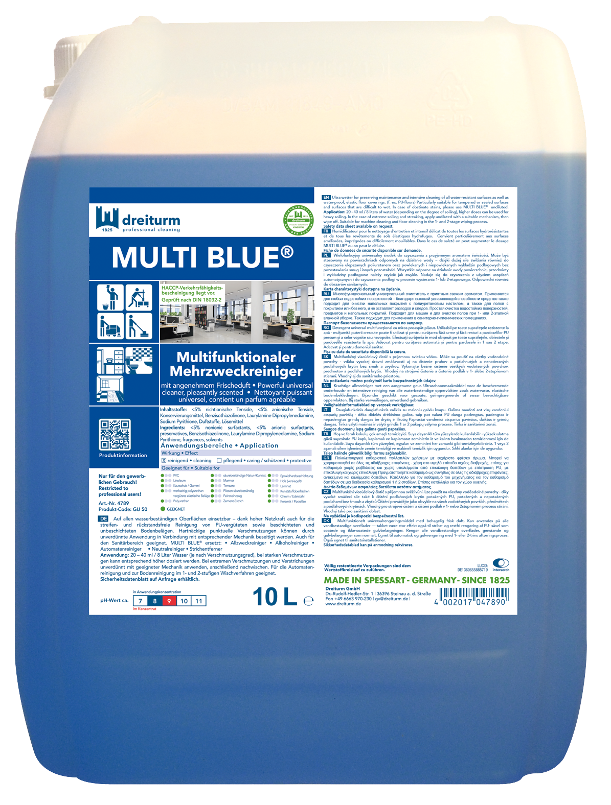 Dreiturm Multi Blue Mehrzweckreiniger 10 L Dreiturm Multi Blue Mehrzweckreiniger 10 L