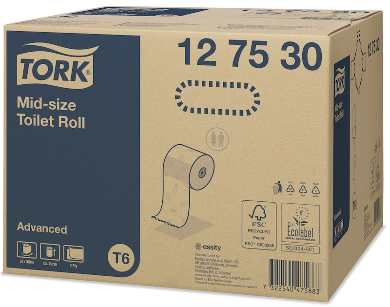 Tork Advanced Midi Toilettenpapier 12 75 30 Tork Advanced Midi Toilettenpapier 12 75 30