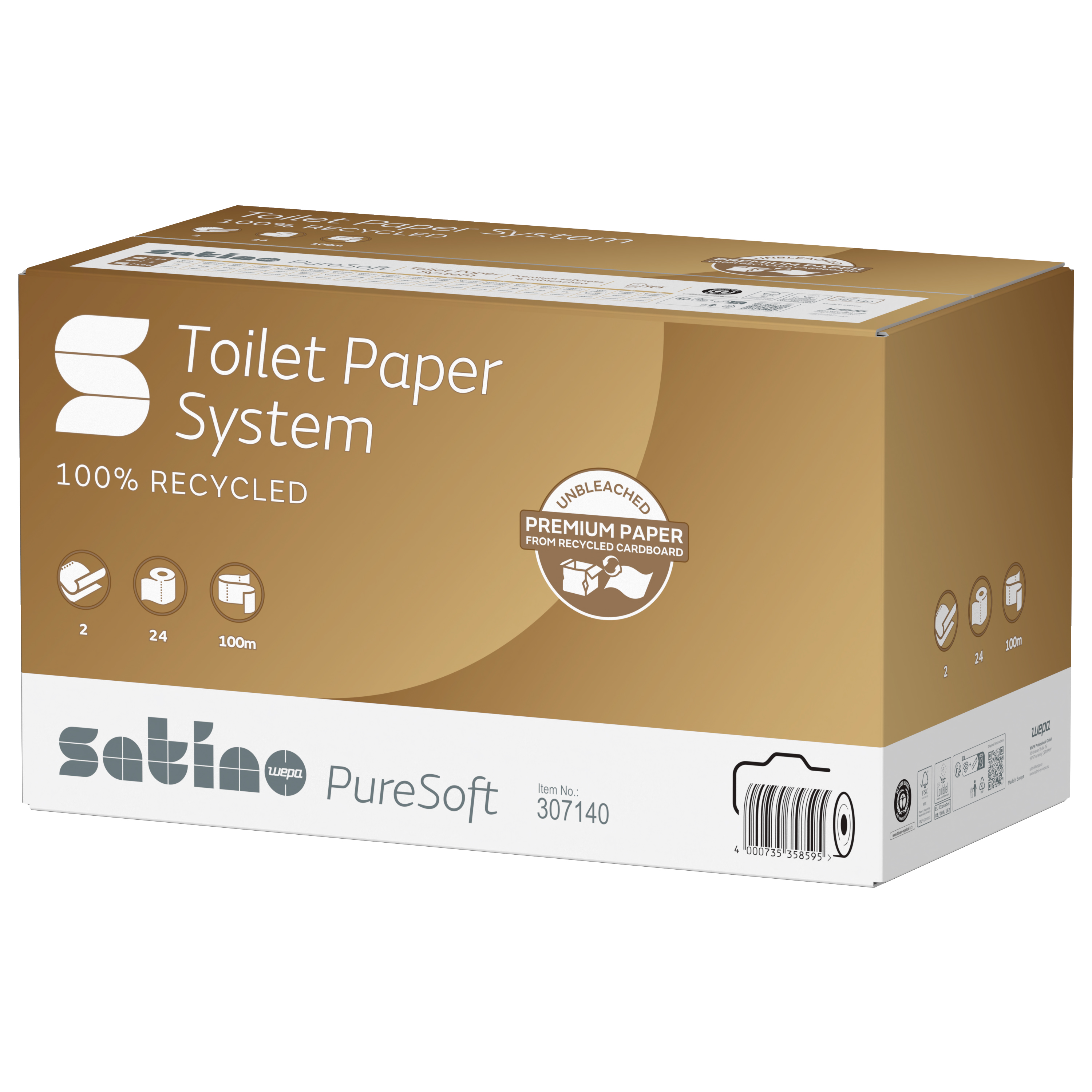 Satino PureSoft System-Toilettenpapier Großrolle Satino PureSoft System-Toilettenpapier Großrolle