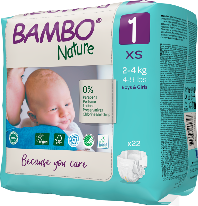 Bambo Nature Windeln Größe 1, 2-4 kg Bambo Nature Windeln Größe 1, 2-4 kg