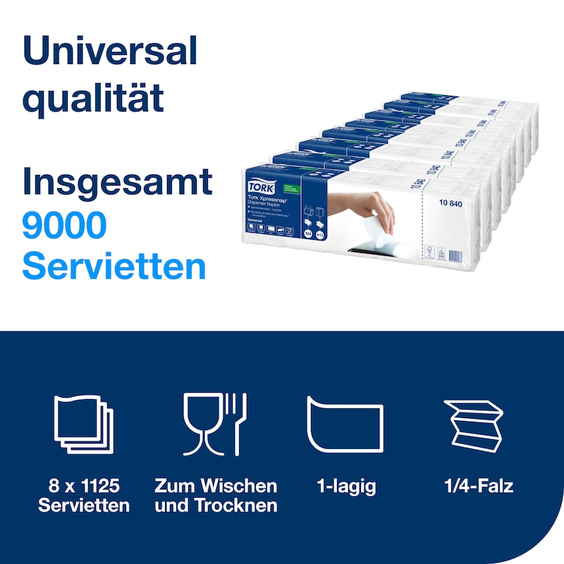 Tork Xpressnap® Weiße Spenderserviette 10840 Tork Xpressnap® Weiße Spenderserviette 10840