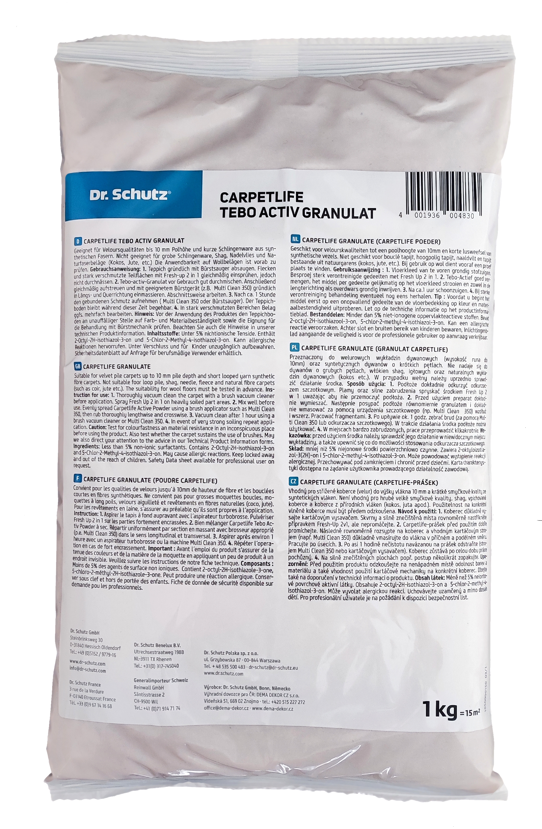 Dr. SCHUTZ® Carpetlife Tebo-Activ Trockenreinigungsgranulat Dr. SCHUTZ® Carpetlife Tebo-Activ Trockenreinigungsgranulat