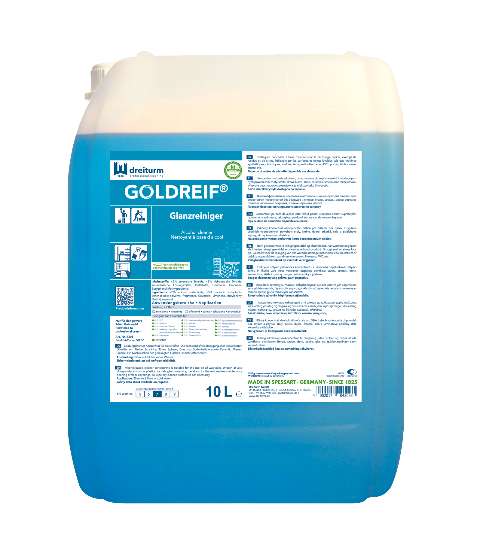 Dreiturm GOLDREIF® Glanzreiniger 10 l Dreiturm GOLDREIF® Glanzreiniger 10 l