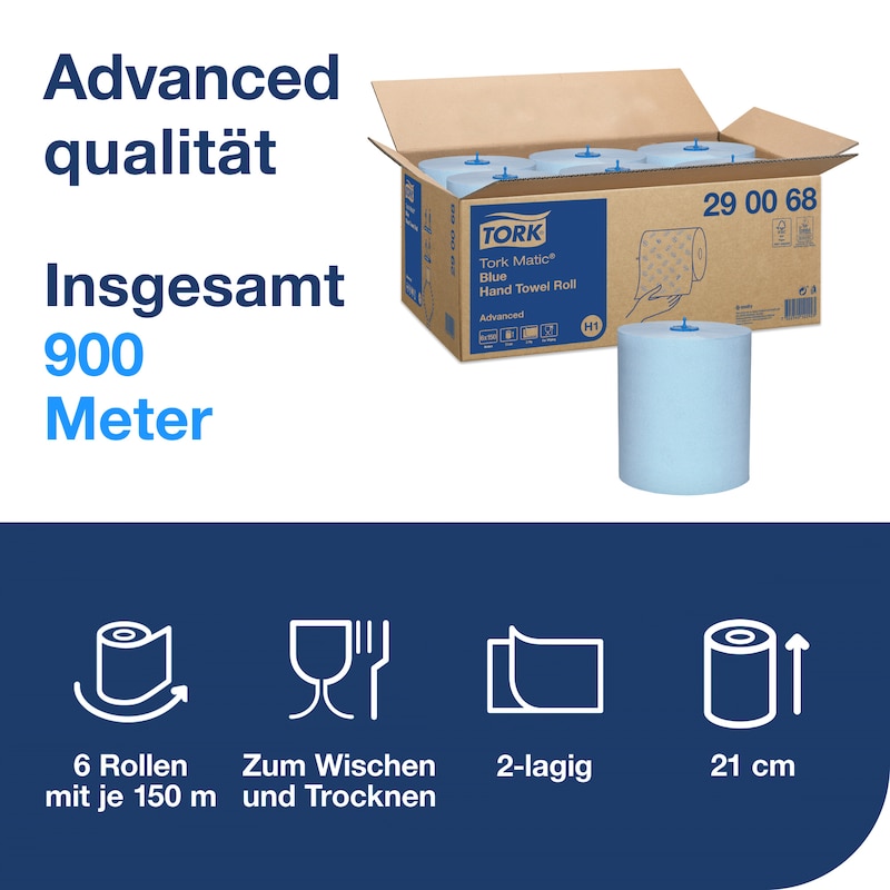 Tork Matic® 290068 Handtuchrollen Advanced blau Tork Matic® 290068 Handtuchrollen Advanced blau