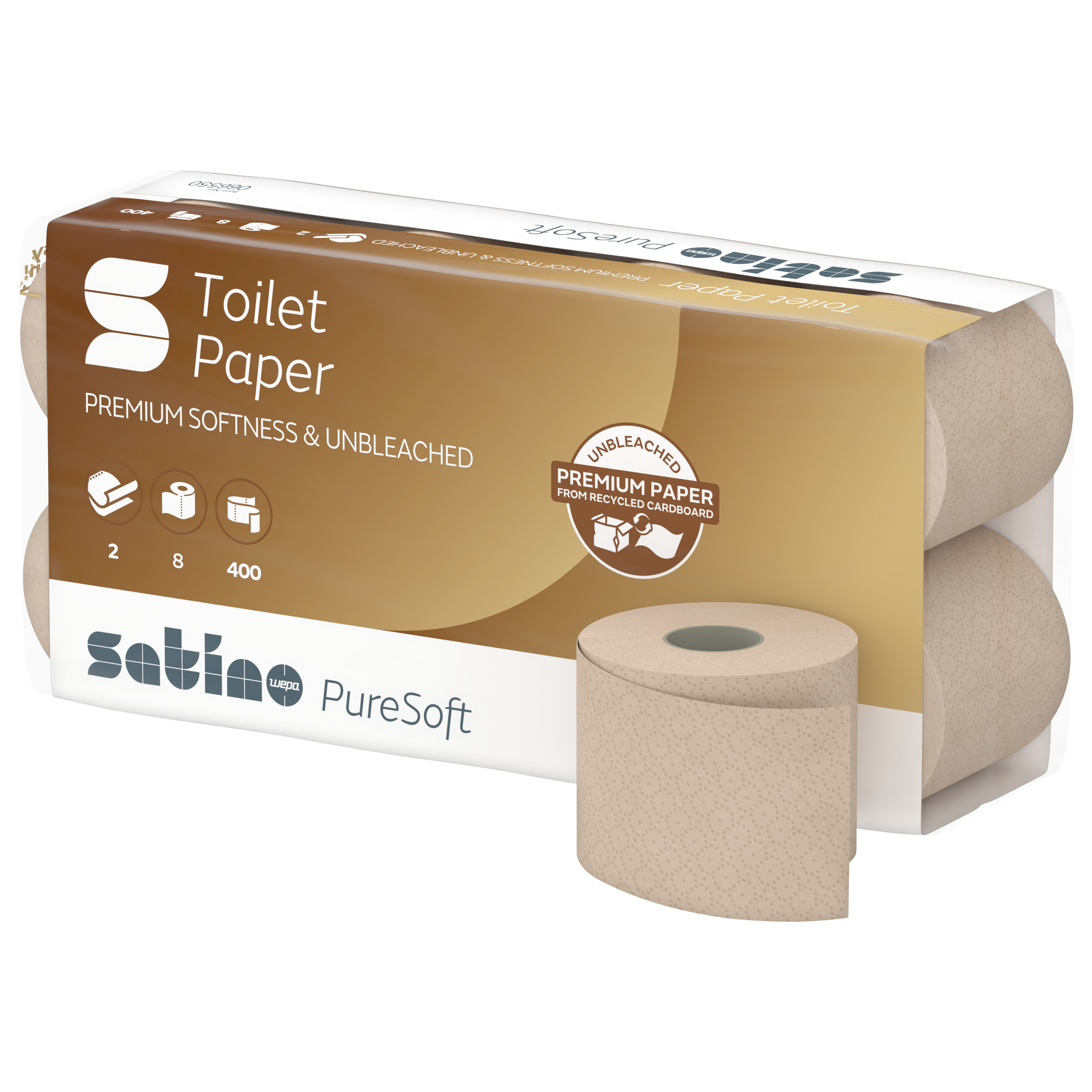 Satino PureSoft Toilettenpapier 2-lg, beige Satino PureSoft Toilettenpapier 2-lg, beige