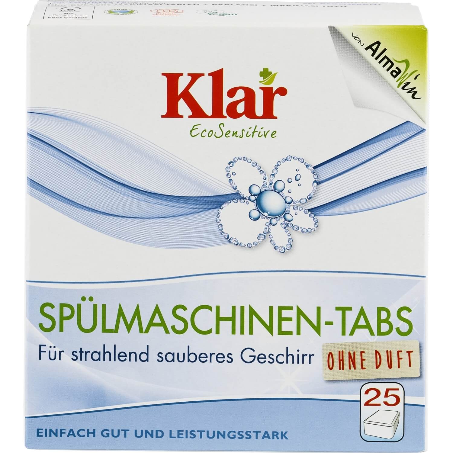 Klar Spülmaschinen-Tabs ohne Duft Klar Spülmaschinen-Tabs ohne Duft