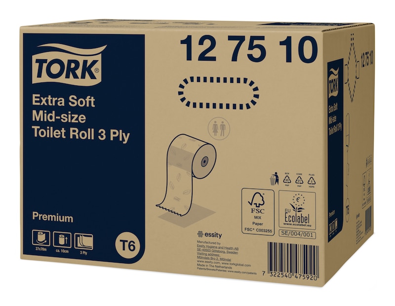 Tork Extra Soft 127510 Toilettenpapier-Rolle T6 Tork Extra Soft 127510 Toilettenpapier-Rolle T6