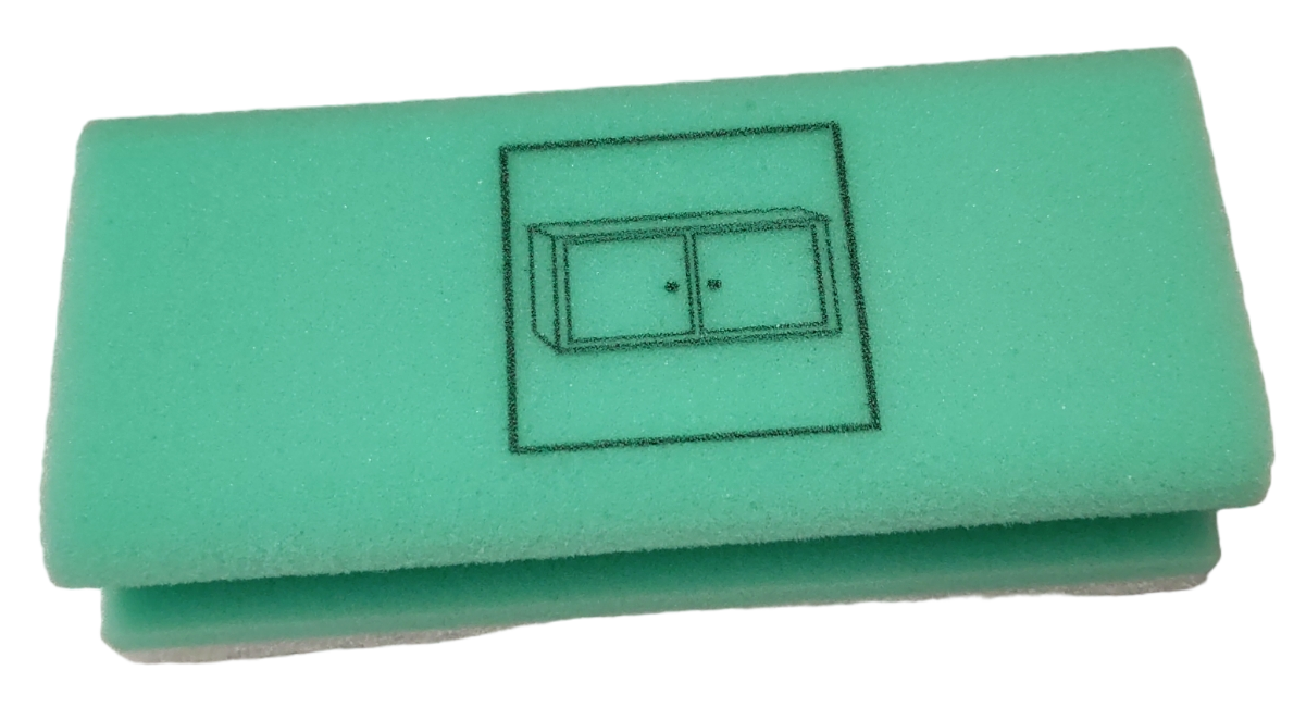 HACCP Padschwamm farbig mit Piktogramm Küche