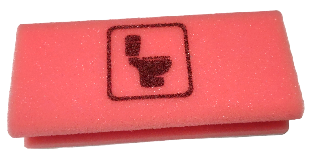 HACCP Padschwamm farbig mit Piktogramm WC HACCP Padschwamm farbig mit Piktogramm WC